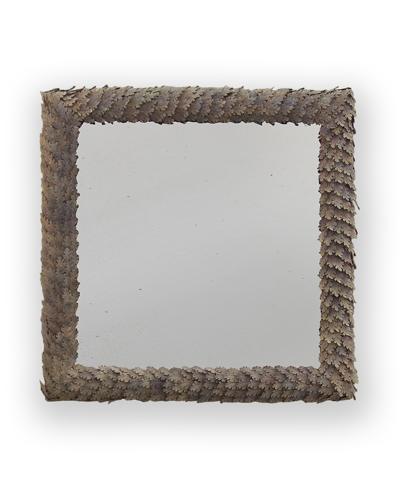 Square Oak Leaf Mirror-Cutout