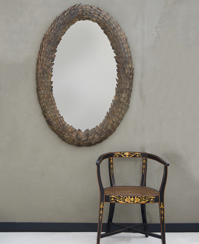 Oval Oak Leaf Mirror